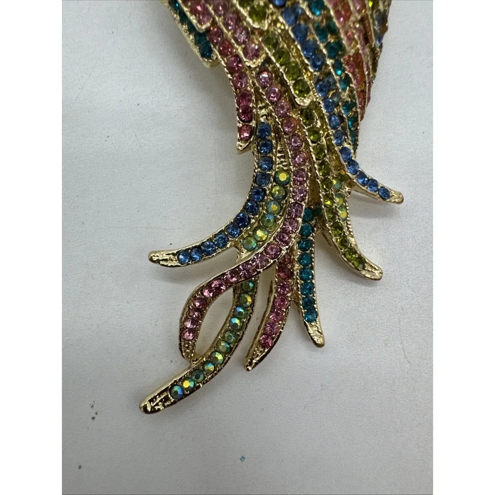 Large Rhinestone Parrot Brooch Or Pendant (your Choice) 4 3/4